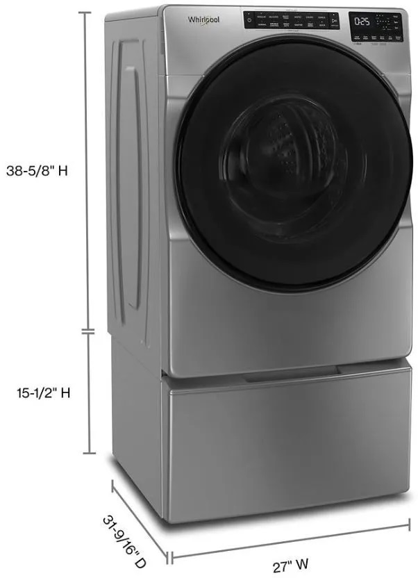 Whirlpool WFW5605MC- 4.5 cu. ft. Front Load Washer with Steam, Quick Wash Cycle and Vibration Control Technology in Chrome Shadow 4