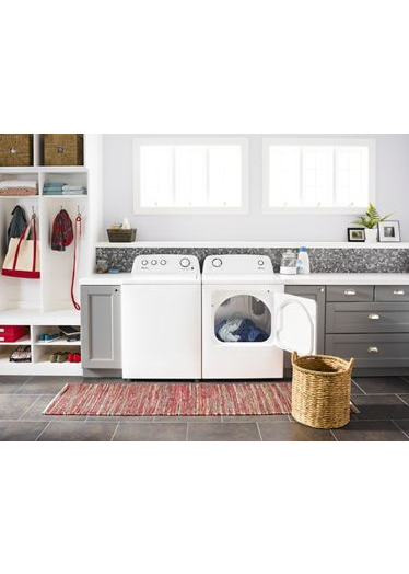 Amana NED4655EW Amana - 6.5 Cu. Ft. Electric Dryer with Automatic Dryness Control - White 4