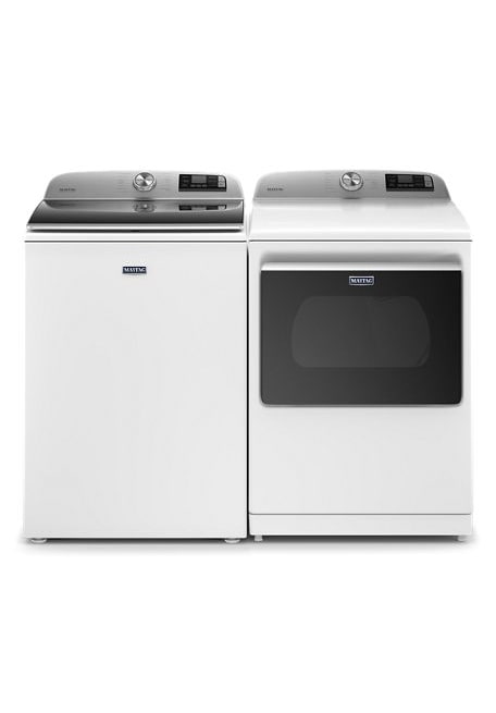 Maytag MED7230HW- 7.4 cu. ft. 240-Volt Smart Capable White Electric Vented Dryer with Hamper Door and Steam, ENERGY STAR 5