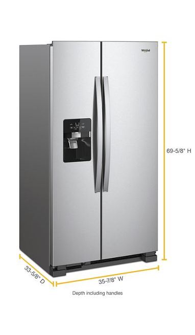 Whirlpool WRS325SDHZ- 24.6 cu. ft. Side by Side Refrigerator in Fingerprint Resistant Stainless Steel 3