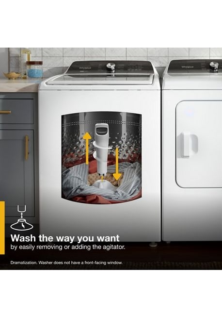 Whirlpool WTW5057LW- 4.7 - 4.8 cu. ft. Top Load Washer with 2 in 1 Removable Agitator in White 8